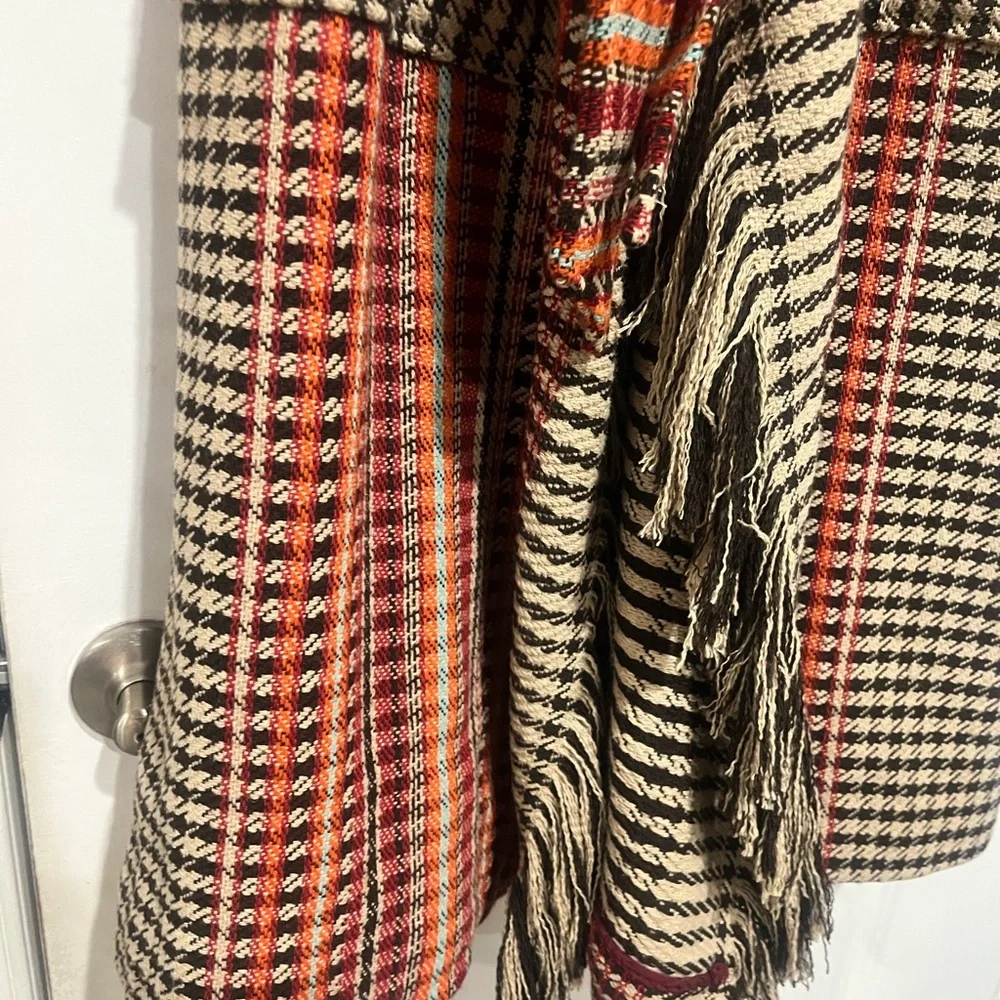 Free People Multicolor Fringe Wrap Coat - Picture 9 of 10